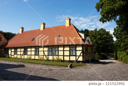Colorful old historic country house in Denmark Colorful old historic country house in Denmark 121522992