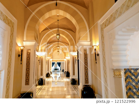 Corridor in an expensive hotel in Dubai. 121522996