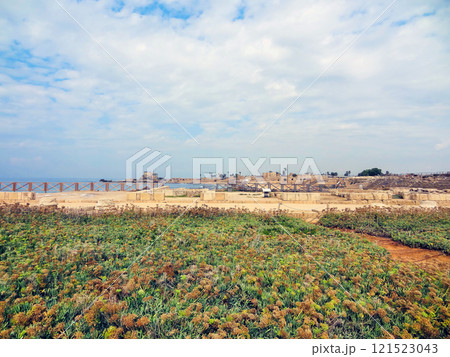 Caesarea national park on the Mediterranean coastline, Israel. 121523043