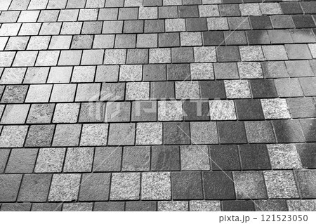 Gray cobblestone footpath. Tile background. 121523050