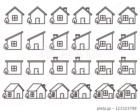 シンプルな家のアイコンセット 121523799