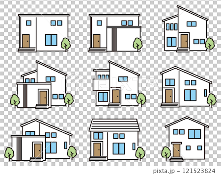 Simple house icon set 121523824