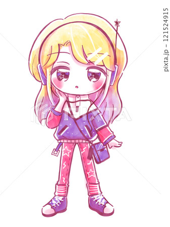 Y3K宇宙SF近未来ファッションのキャラクターイラスト 121524915