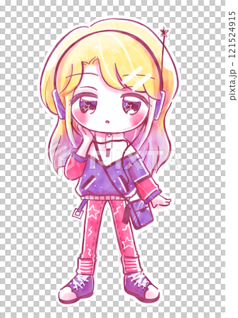 Y3K太空科幻未來時尚人物插畫 121524915