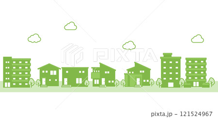 シンプルな街並みのイラスト シンプルな街並みのイラスト 121524967