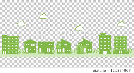 シンプルな街並みのイラスト シンプルな街並みのイラスト 121524967