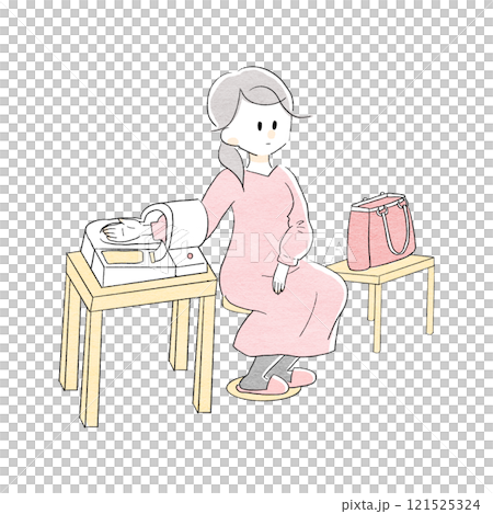 血圧測定をする女性 血圧測定をする女性 121525324