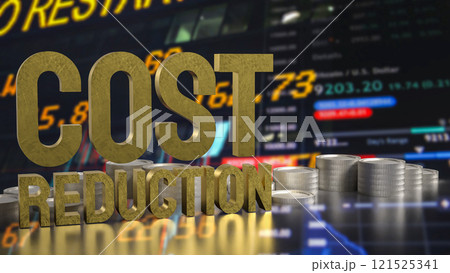 The Cost reduction and coins for Business concept 3d rendering. The Cost reduction and coins for Business concept 3d rendering. 121525341
