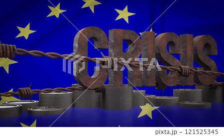 The Euro crisis for Business concept 3d rendering. The Euro crisis for Business concept 3d rendering. 121525345