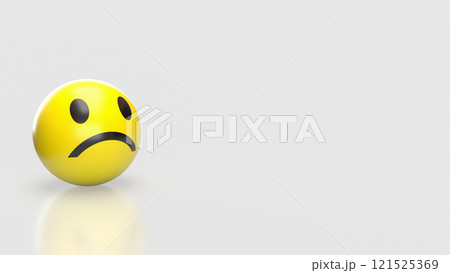The Sad Emotion icon on white background  3d rendering. 121525369