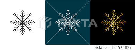 Symmetrical circular graphic for logotype, snowflake. Vector circular pattern. Color black, white, gold. Isolated design element for themes abstract geometrical modern decoration round logo template. Symmetrical circular graphic for logotype, snowflake. Vector circular pattern. Color black, white, gold. Isolated design element for themes abstract geometrical modern decoration round logo template. 121525875