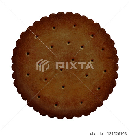 ココア味のビスケットの手描きイラスト 121526168