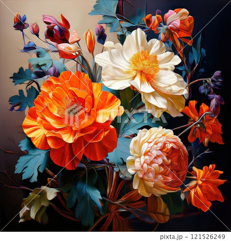 the AI Image Generator, Vibrant Autumn Bouquet 121526249