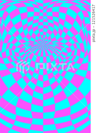 Psychedelic checkerboard poster 121526417