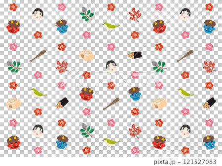 節分圖案illustration_white 121527083