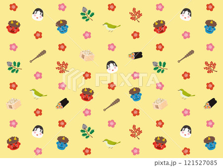 節分のパターンのイラスト_金 節分のパターンのイラスト_金 121527085
