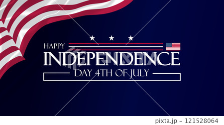 illustration with fireworks, American flag, and patriotic symbols 121528064