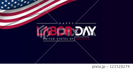 Celebrate Labor Day with a happy USA flag waving in the background Celebrate Labor Day with a happy USA flag waving in the background 121528274