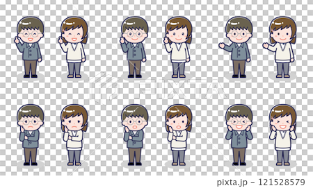 Teenage boys and girls in casual clothes 03 121528579