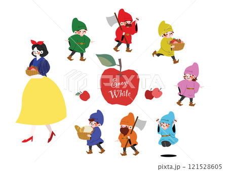 【 White and the Seven Dwarfs】イラスト Snow White Clipart, Snow White, Snow White Png, Snow White