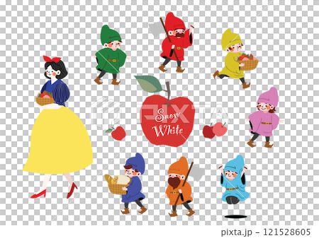 Snow White and Seven Dwarfs - Stock Illustration [121528605] - PIXTA