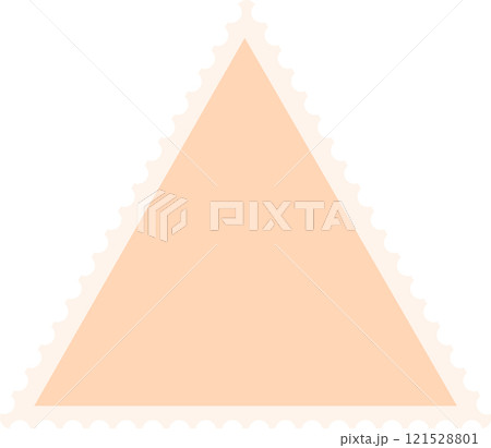 Blank triangular postage stamp featuring a serrated edge, isolated against a white background, offering ample copy space for creative customization and personal design 121528801