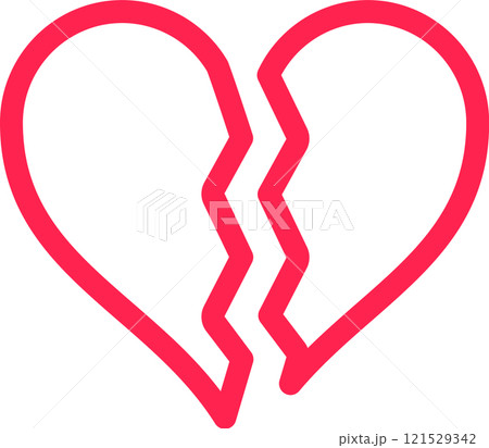 Red broken heart symbolizing the pain of a difficult romantic relationship, expressing themes of separation, the end of love, divorce, and Valentine s Day disappointment Red broken heart symbolizing the pain of a difficult romantic relationship, expressing themes of separation, the end of love, divorce, and Valentine s Day disappointment 121529342
