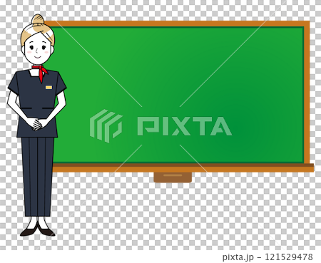 Illustration of a woman serving customers: Beauty advice staff 121529478