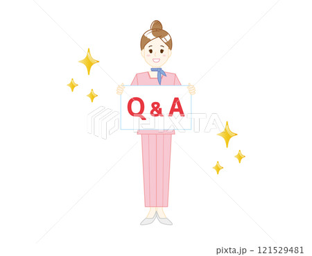 接客する女性のイラスト　美容アドバイススタッフ 121529481