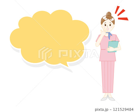 接客する女性のイラスト　美容アドバイススタッフ 121529484