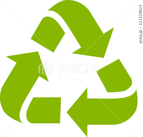 Green recycle symbol with three arrows forming a Mobius strip, conveying a message of sustainability, circular economy and resource efficiency Green recycle symbol with three arrows forming a Mobius strip, conveying a message of sustainability, circular economy and resource efficiency 121529623