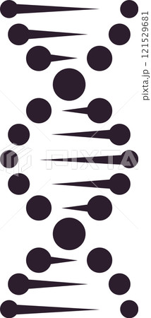 Dna helix rotating and forming a double helix structure, creating a dynamic representation of genetic information and biological processes on a clean white background 121529681