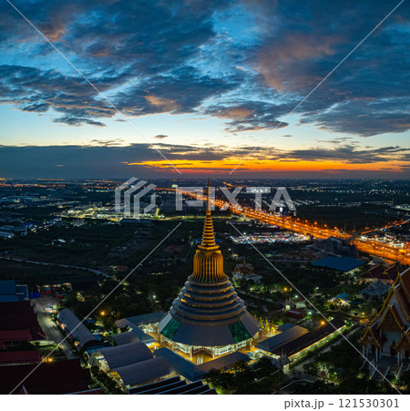 Aerial View of Wat Ketmadi Sriwararam Thai Temple Complex Aerial View of Wat Ketmadi Sriwararam Thai Temple Complex 121530301