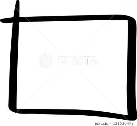 Irregular hand drawn black marker square frame perfect for highlighting important content, adding a touch of authenticity and drawing attention to specific areas 121530478