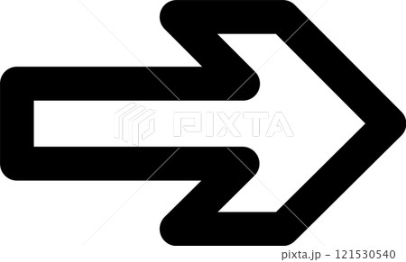 Simple black arrow pointing to the right with rounded corners, ideal for indicating direction, navigation, or progress in various design projects Simple black arrow pointing to the right with rounded corners, ideal for indicating direction, navigation, or progress in various design projects 121530540