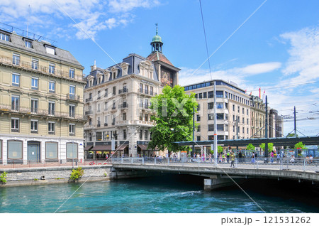 スイスジュネーブの美しい街並み風景 スイスジュネーブの美しい街並み風景 121531262