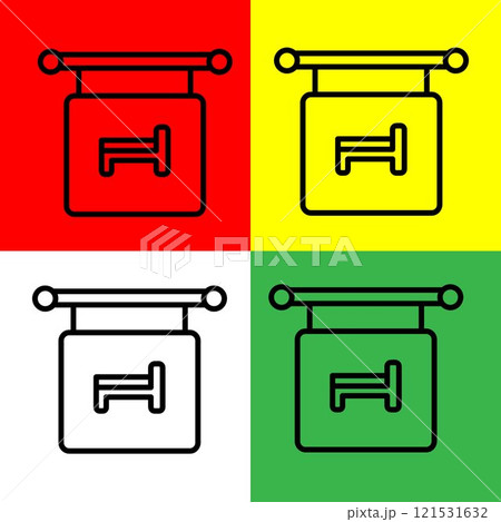 Dumbbell Vector icon, Outline style, from Accommodation and hotel icons collection, isolated on Red, Yellow, Green and White Background. Dumbbell Vector icon, Outline style, from Accommodation and hotel icons collection, isolated on Red, Yellow, Green and White Background. 121531632