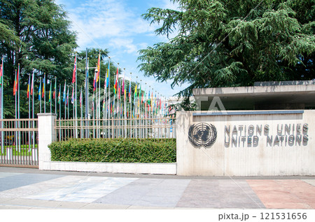 スイスジュネーブにある国連本部 121531656