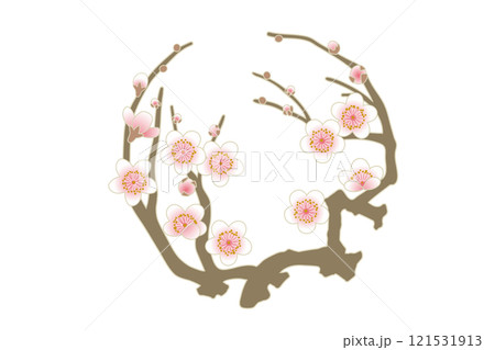 梅のイラスト 花丸 白梅 梅のイラスト 花丸 白梅 121531913