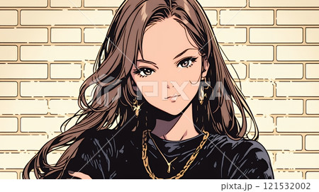 意地悪そうな（攻撃的な）顔をしている若い女性