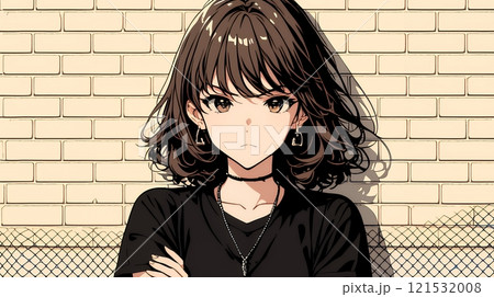 意地悪そうな(攻撃的な)顔をしている若い女性 意地悪そうな(攻撃的な)顔をしている若い女性 121532008