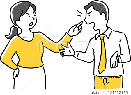 怒って言い合う男女 121532126