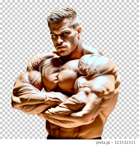 健身房裡的肌肉男 — 健身與力量概念 3 121532311