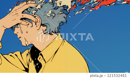 泣き崩れている男性 121532481