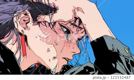 泣き崩れている女性