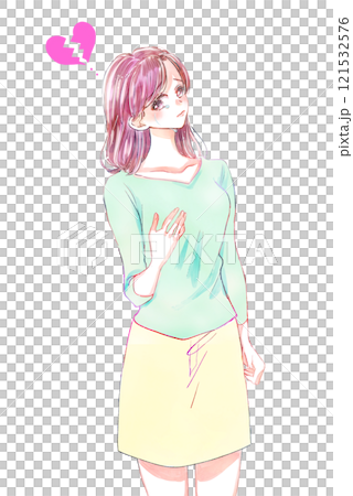 失恋した女性　涙 121532576