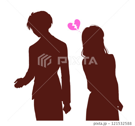 他に気持ちがある男性と失恋した女性 他に気持ちがある男性と失恋した女性 121532588