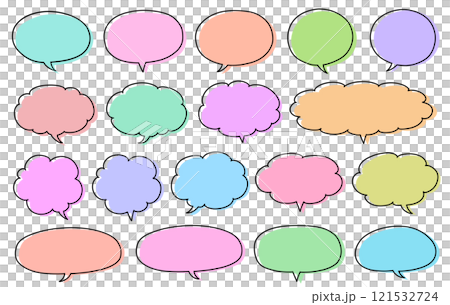 Colorful speech bubble set Colorful speech bubble set 121532724