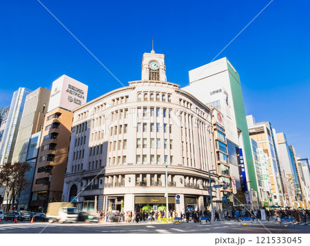 銀座四丁目交差点 ※一部ソフトフォーカス 銀座四丁目交差点 ※一部ソフトフォーカス 121533045