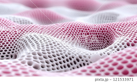 Abstract Pink and White Textured Wavy Surface 121533971